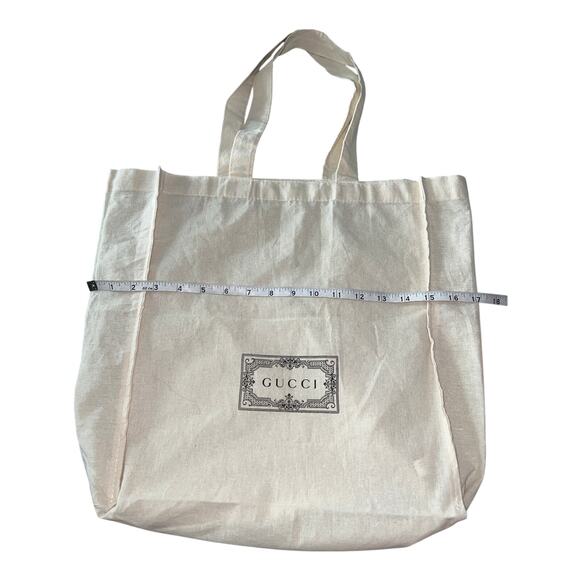 Gucci Ivory Canvas Shopping Tote Dust Bag 17” x 16” with 10” Handles - Picture 1 of 5
